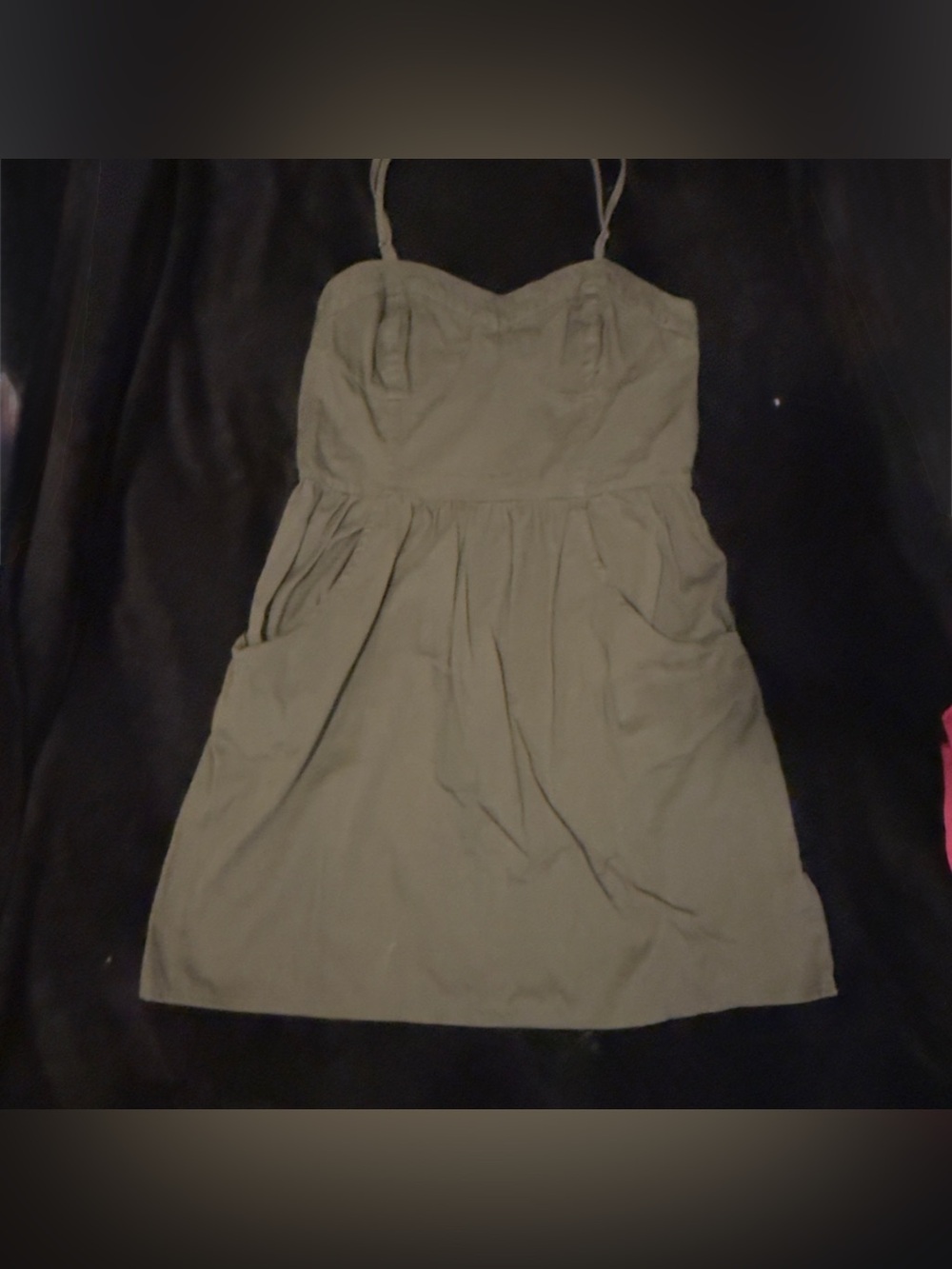 Mossimo Supply Co. Olive Spaghetti-Strap Sweetheart Mini Dress
